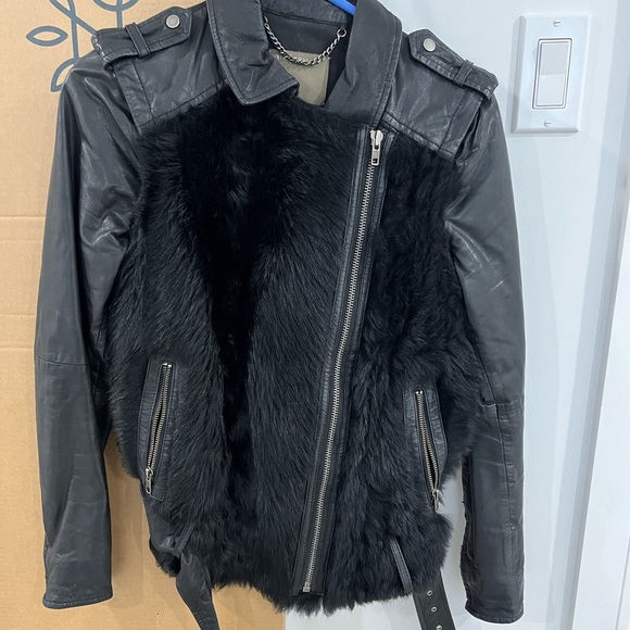 Muubba real leather coat with fur - Picture 2 of 6